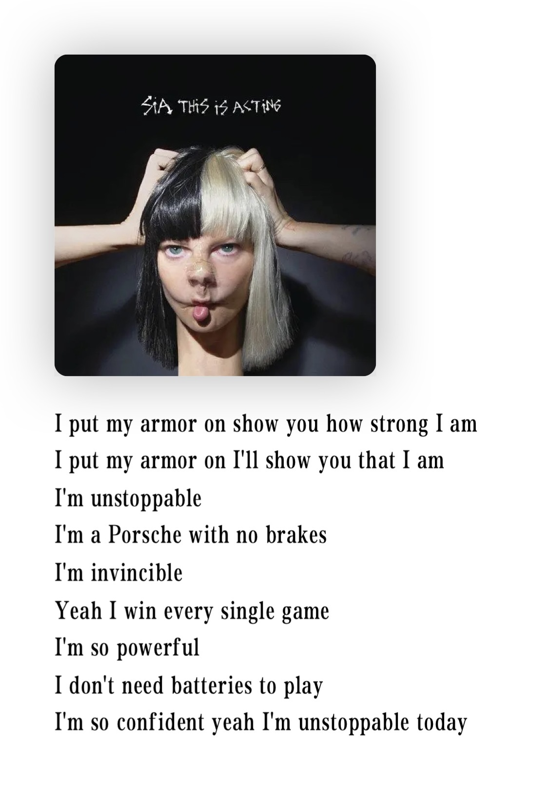 你低落的时候 唤醒你澎湃的内心 面朝太阳 无谓阳光 【unstoppable】