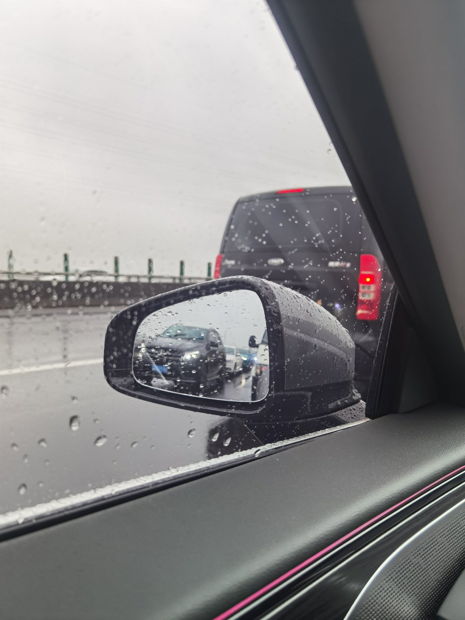 下雨天,后视镜加热很