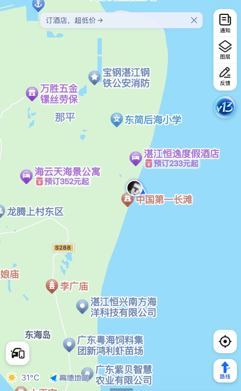 湛江东海岛景点地图图片